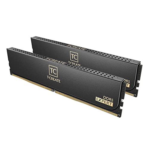 TEAMGROUP T-Create Expert Overclocking 10L DDR5 32GB Kit (2 x 16GB) 6000MHz (PC5-48000) CL30 Intel XMP 3.0 & AMD Expo Compatible Desktop Memory Module Ram Black - CTCED532G6000HC30DC01