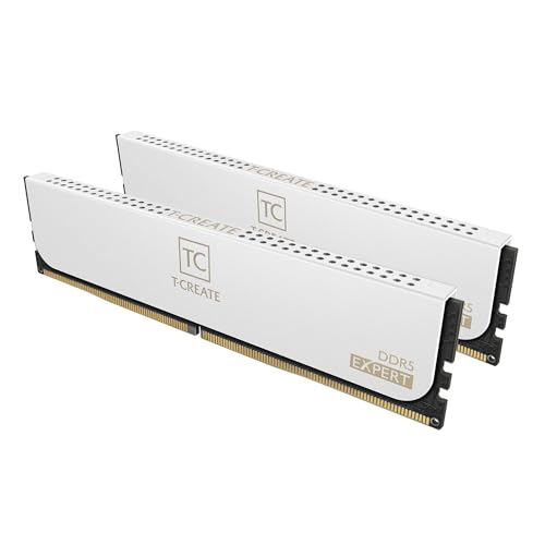 TEAMGROUP T-CREATE EXPERT Overclocking 10L DDR5 32GB Kit (2 x 16GB) 7200MHz (PC5-57600) CL34 A-DIE Desktop Memory Module Ram White - CTCWD532G7200HC34ADC01