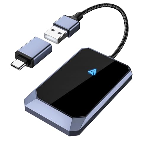 TERUNSOUl Android Auto Wireless Adapter for Factory Wired Android Auto - Instant Connection, Converts Wired to Wireless, Compatible with Android 10+ & Cars from 2015