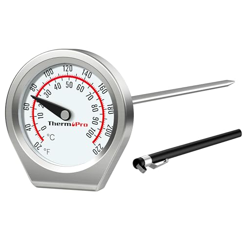 ThermoPro Dial Instant Read Meat Thermometer for Cooking, Grill Food Thermometer with Glass Lens, Portable Kitchen Thermometer with 5'' Stainless Steel Probe for Liquid, Steak, Turkey Temp Checking