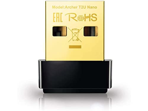 TP-Link Nano AC600 USB Wifi Adapter(Archer T2U Nano)- 2.4G/5G Dual Band Wireless Network Transceiver for PC Desktop, Travel Size, Supports Windows (11,10, 8.1, 8, 7, XP / Mac OS X 10.9-10.14)