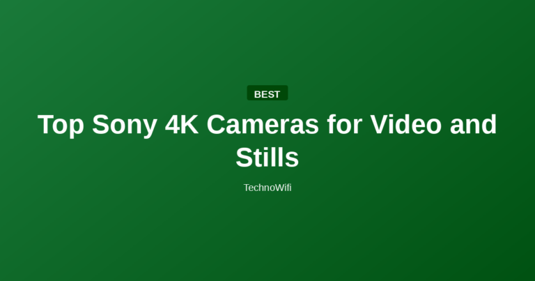 Top Sony 4K Cameras for Video and Stills