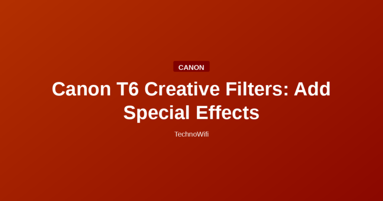 Canon T6 Creative Filters: Add Special Effects