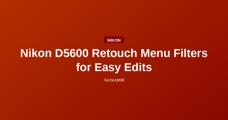 Nikon D5600 Retouch Menu Filters for Easy Edits