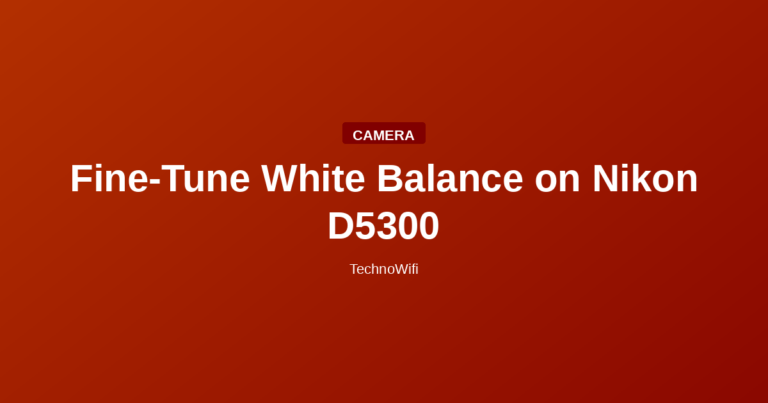 Fine-Tune White Balance on Nikon D5300