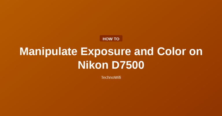 Manipulate Exposure and Color on Nikon D7500