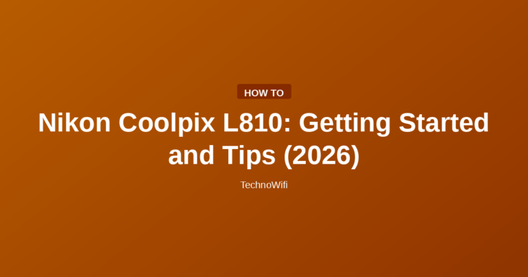 Nikon Coolpix L810: Getting Started and Tips (2026)