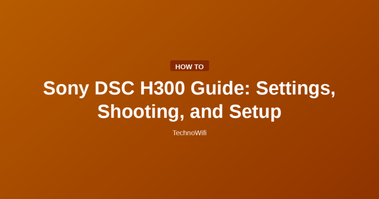 Sony DSC H300 Guide: Settings, Shooting, and Setup
