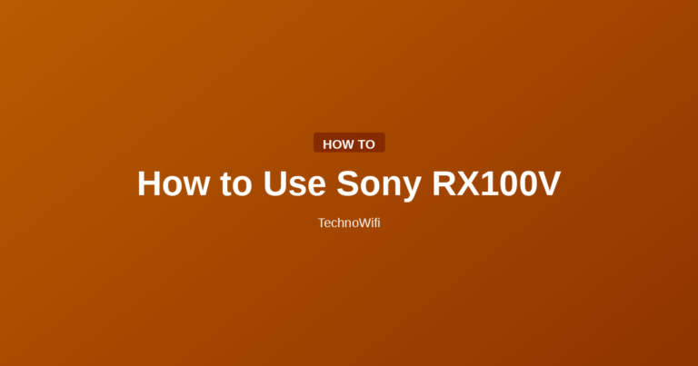How to Use Sony RX100V