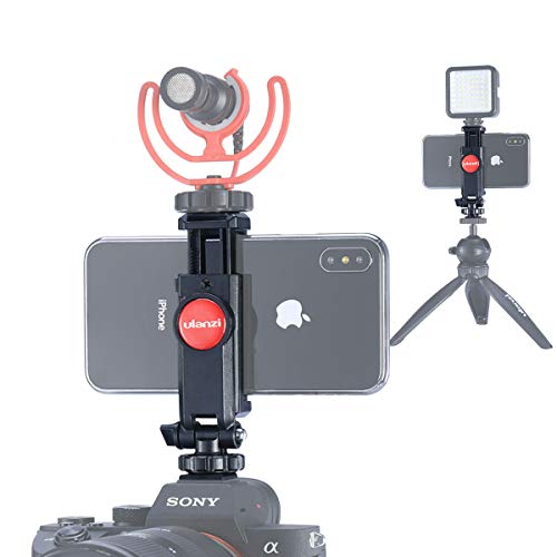 ULANZI ST-06 Camera Hot Shoe Phone Holder Flexible Phone Tripod Mount Adapter w Cold Shoe Mount for Microphone LED Light for DJI Ronin SC iPhone Samsung Canon Nikon DSLR Photography