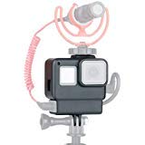 ULANZI V2 Multifunctional Vlogging Case w Cold Shoe Mount for Microphone LED Video Light,Wire Connectable Frame Housing Shell Mount Cage for Gopro Hero 7 6 5 Action Camera Video Vlog Creator Setup