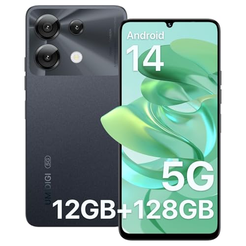 UMIDIGI G9 5G Cell Phone, Android 14 Unlocked Phones, 12(6+6) GB +128GB/1TB TF Expand, 5G Dual SIM, 50MP Camera, 6.75" HD+ 90Hz Display, AI Face & Fingerprint Unlock, 5000mAh Android Phone (Black)