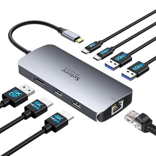 USB C to HDMI VGA Adapter,USB Type C to VGA HDMI Adapter Thunderbolt 3 VGA Adapter for MacBook Pro/iPad Pro/Air 2020 2019 2018,Dell XPS 13/15,Surface Pro, Galaxy S8/S9, Huawei P20