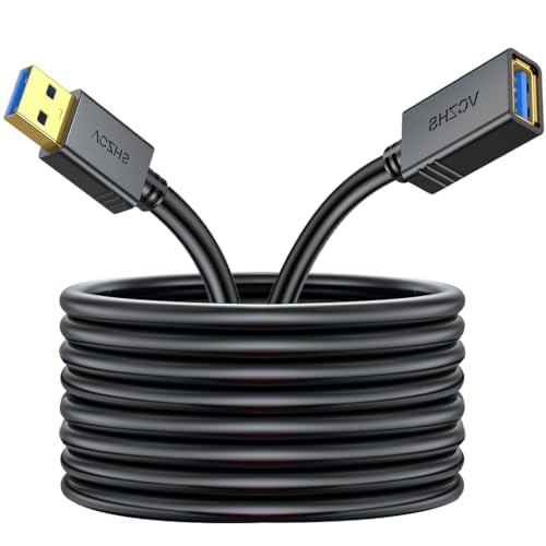VCZHS Tech USB 3.0 Extension Cable 25 FT, Heavy-Duty 22AWG Power Wire, USB Extender Cord, High-Speed 5Gbps Type A Male to Female for Remote Printer, Webcam, and PC Peripherals