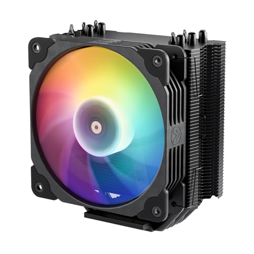 Vetroo V5 CPU Air Cooler with 5 Heat Pipes 120mm FDB PWM Processor Cooler for Intel LGA 1700/1200/115X AMD AM5/AM4 w/Addressable RGB Lights Sync (V5, Black)