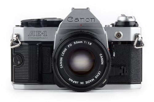 Vintage Canon AE-1 Program 35mm SLR Camera with 50mm 1:1.8 Lens (Renewed)
