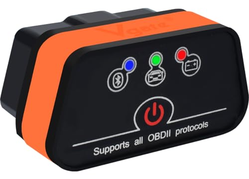 vLinker iCar2 BLE 4.0 OBD2 Bluetooth Adapter Auto Scanner Car Diagnostic Tools Engine System Diagnostic Tools for Android/iOS (Black/Orange)
