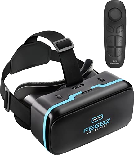 VR Headset for iPhone & Android + Android Remote 1.0 - for Kids | with Links to 3D VR Videos + VR Games for Android | Virtual Reality Goggles Set for Phones 4.5"-6.5" – Blue