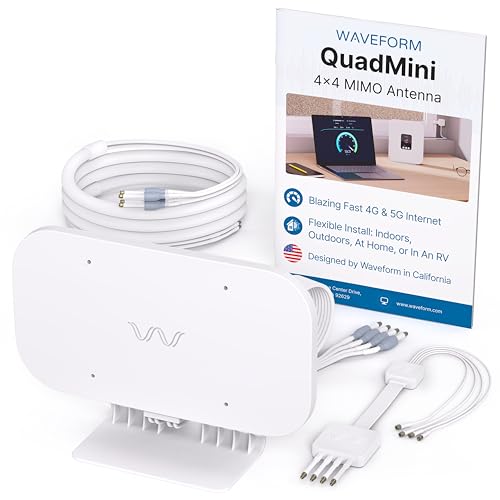 Waveform QuadMini: 4x4 MIMO External Antenna | Omnidirectional Antenna for 4G/5G Routers & Gateways | for T-Mobile Home Internet, Verizon, AT&T | Homes and RVs | Antenna Only