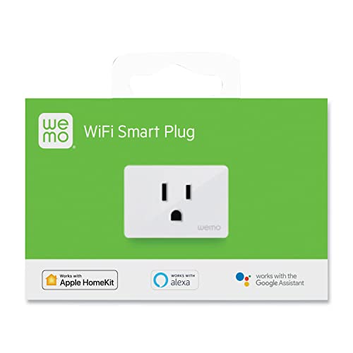 Wemo Smart Plug (Simple Setup Smart Outlet for Smart Home, Control Lights and Devices Remotely Works w/Alexa, Google Assistant, Apple HomeKit)(Pack of 1)