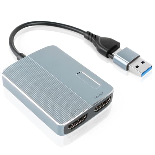 Weton USB 3.0 or USB C to HDMI Adapter for Dual Monitors, 1080p@60Hz HDMI Splitter Extended Display Adapter for Windows Mac OS - Multi-Monitor Display 3 Separate Screens