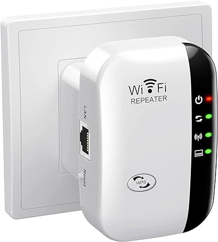 WiFi Extender Signal Booster Up to 5000sq.ft and 55+ Devices, WiFi Range Extender, Wireless Internet Repeater, Long Range Amplifier with Ethernet Port, 1-Key Setup, Access Point, Alexa Compatible