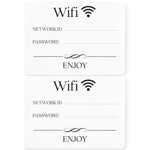 WiFi Sign 2-Pack (Magnet 4.75 x 3.5 in) - WiFi Password Sign for Home - WiFi Sign for Guest - WiFi Password Sign - Airbnb Essentials for Hosts - Airbnb Signs - Vrbo Signs - Vrbo Essentials for Hosts