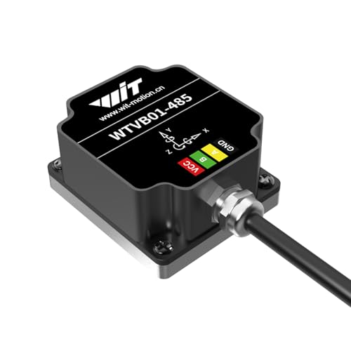 WitMotion WTVB01-485 IPX8 Waterproof Vibration Sensor Transducer, Modbus RTU 3-axis (XYZ) Vibration Displacement(2000um)+Speed(50mm/s)+Amplitude(180°), for Structural Health Monitoring
