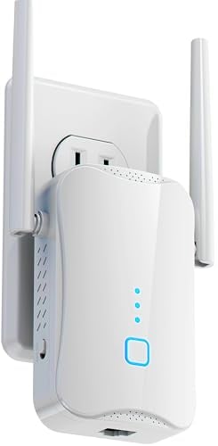 WLM Fastest WiFi Extender Signal Booster for Home - Up to 9000 sq. ft Coverage, Easy Set Up WiFi Repeater Wireless Signal Booster with Ethernet Port, Long Range, Ultra-Stable Router Internet Booster