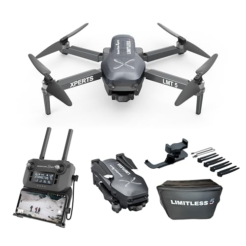 X Pro LIMITLESS 5 Camera Drone for Adults - GPS 4K UHD Drones with Obstacle Avoidance - 3-Axis Gimbal - Auto Return and Follow Mode - Long Flight Time & Control Range - Live Video - FAA RID Compliant