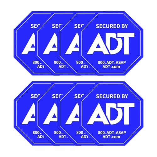 ZLMWOOD ADT Stickers Double-Sided,ADT Security Signs HD printed waterproof material Window Sticker Decals - 8 Pack