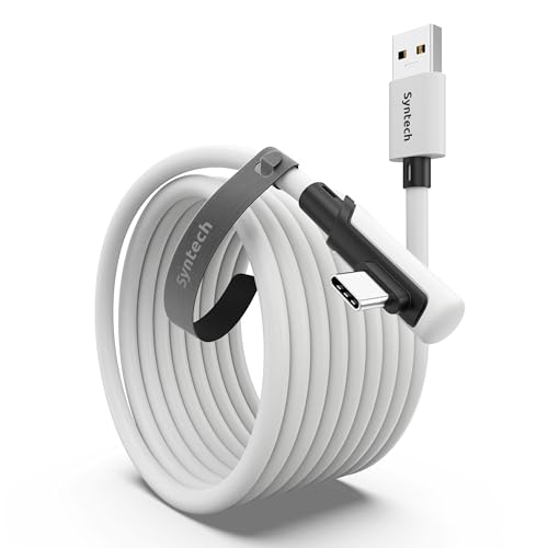 Syntech Link Cable 16 FT Compatible with Oculus/Meta Quest 3, Quest2/Pro/Pico 4 Accessories and PC/SteamVR, High Speed PC Data Transfer, USB 3.0 to USB C Cable for VR Headset