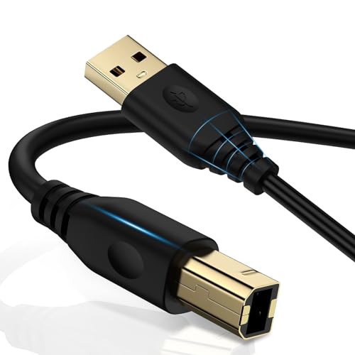 USB Printer Cable 6FT USB A to USB B Printer Cable, High-Speed Printer Cord for Scanners, Laptop, Computer, HP, Canon, Samsung, Dell, Epson, Xerox, USB MIDI Cable for Digital Piano MIDI Controller